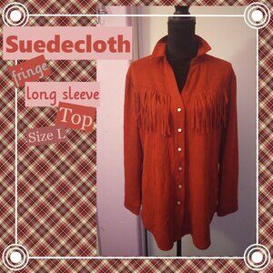 Morning Apple Rust Fringe Top